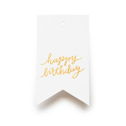 Happy Birthday Gift Tag | Gold